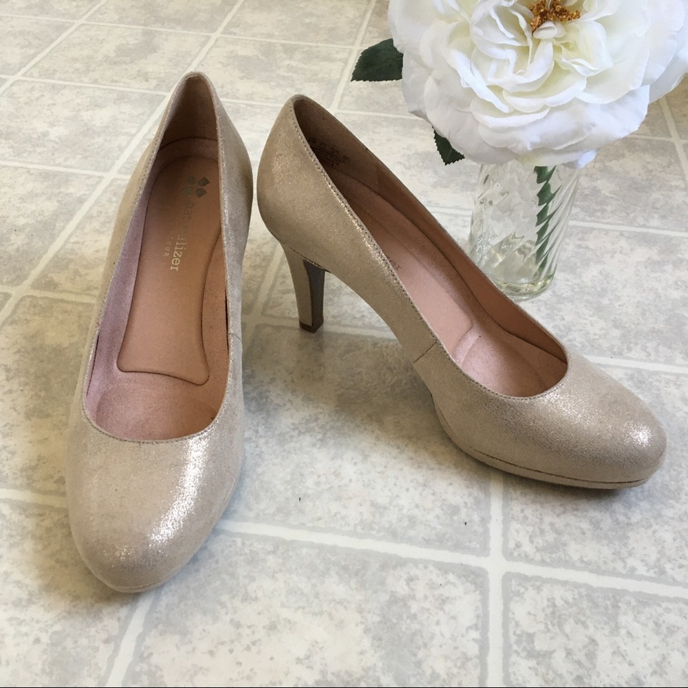 NATURALIZER Michelle Taupe/Gold Pumps 8.5